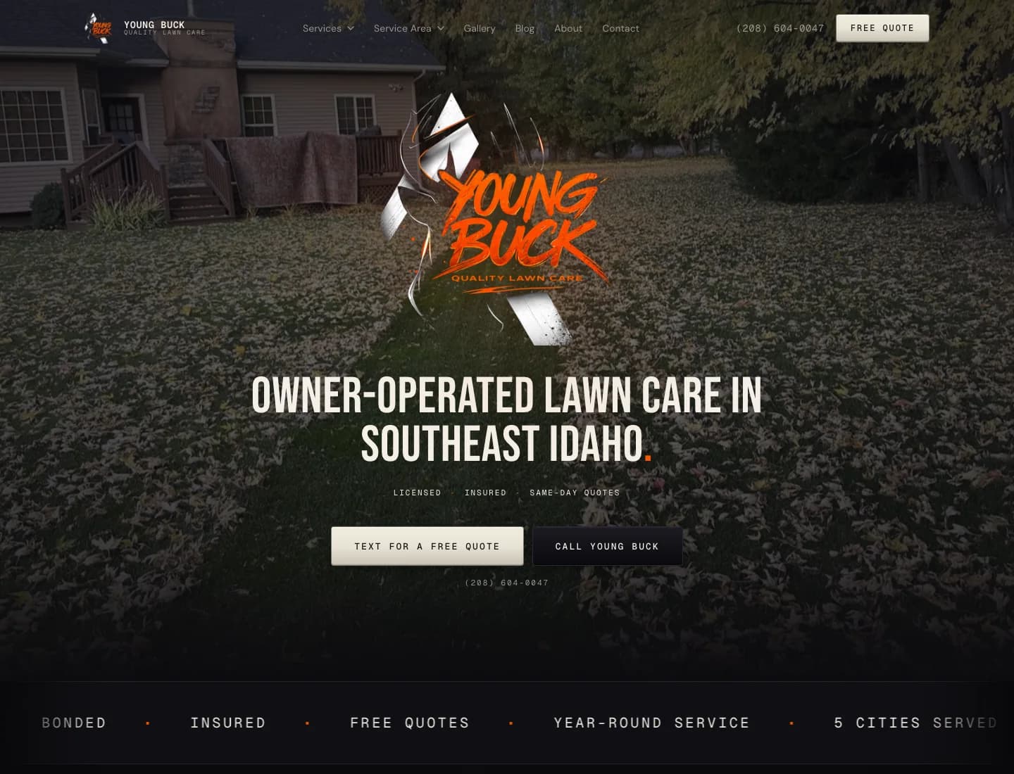Young Buck Lawn Care website designed by RevampedWeb